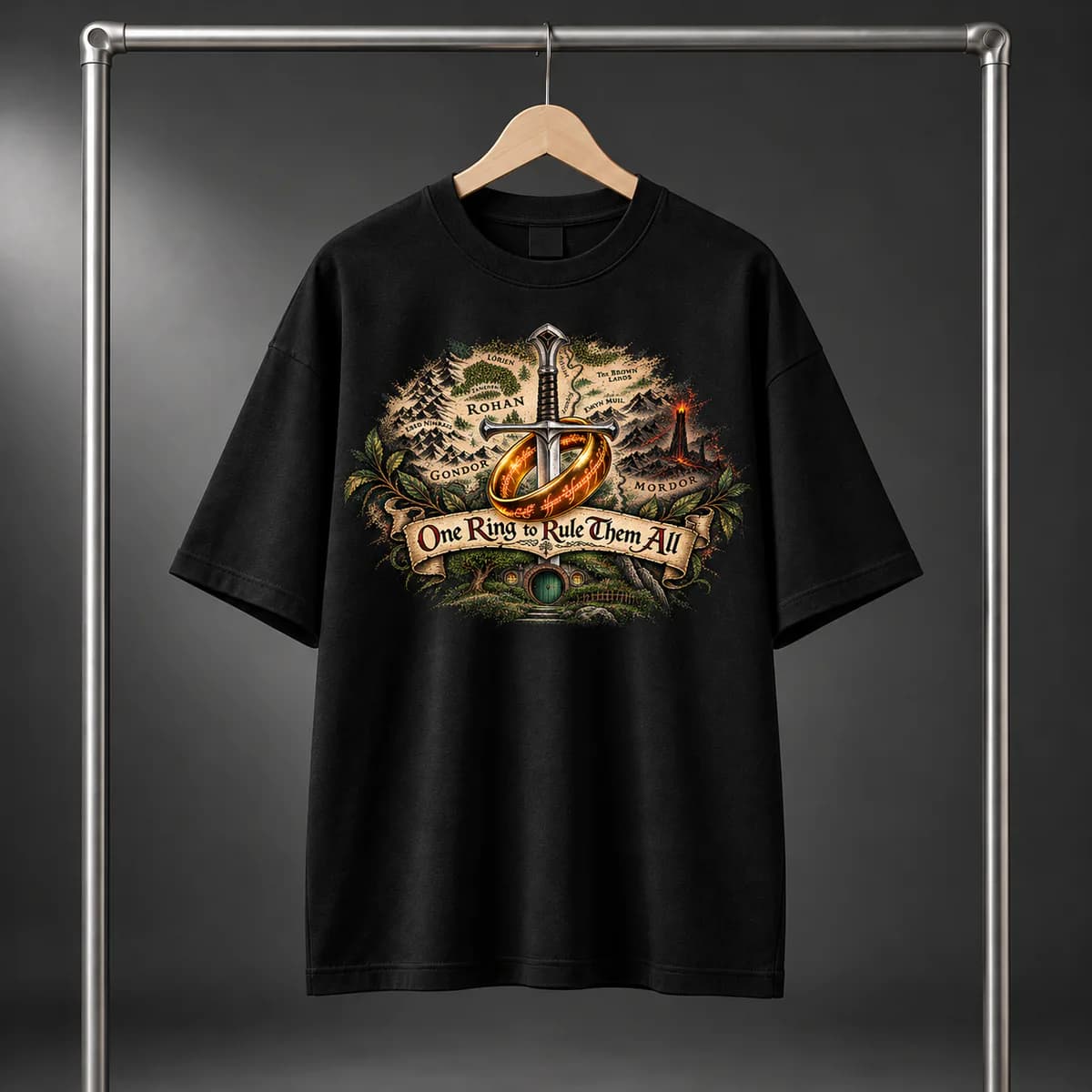 Lord of the Rings Drop Shoulder T-Shirt - Premium Drop Shoulders | Sports Nation BD Bangladesh